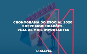 Cronograma Do Esocial 2020 - Taxlevel | Soluções Empresarias em Jaú